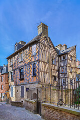 Street in Rennes downtown, France