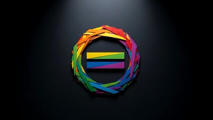 bright colorful equality symbol made of paper cutouts