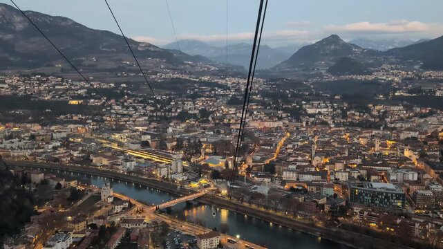 View of Trento town from Sardagna cable car