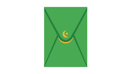 Green envelope with a yellow smiley face seal on a white background, simple flat design.