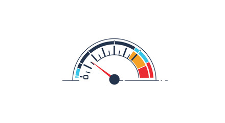 Animated icon of a speedometer or performance gauge with the needle moving, indicating speed, progress, or measurement.