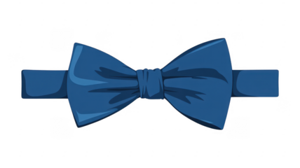 Blue bow tie fashion accessory isolated on a transparent background