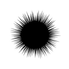 Fototapeta premium Abstract Black Spiky Sphere on White Background Illustration.