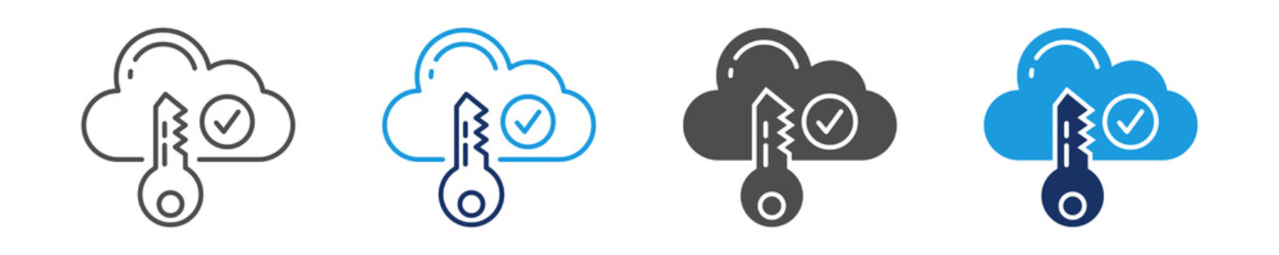 cloud access icon set with multi style