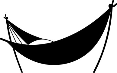 Hammock symbol, black isolated silhouette , white background