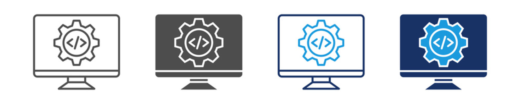 software service icon set with multi style
