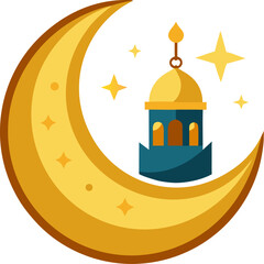 Ramadan moon , white background