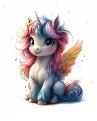 Magic unicorn childish illustration. Stay unique text with fairy pony. Perfect for baby and kids design, t-shirt prints, nursery decoration, poster, cards.