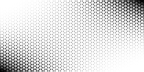 Halftone triangles pattern. Abstract geometric gradient background. Vector illustration