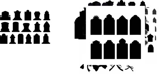 Collection of different grave...