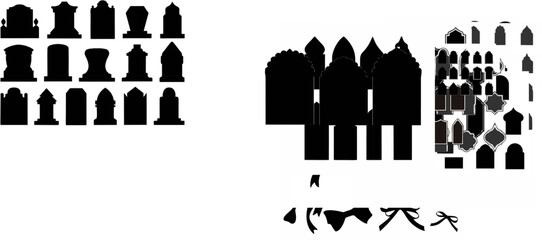 Collection of different grave...