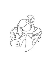 Mother holding sleeping child