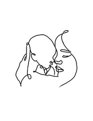 Mother holding sleeping child