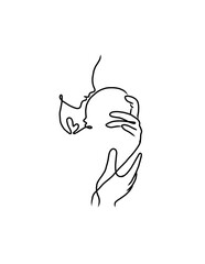 Mother holding sleeping child