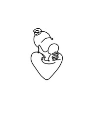 Mother holding sleeping child