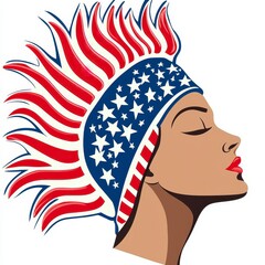 Profile of a Woman in Patriotic Headdress