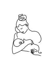 Mother holding sleeping child
