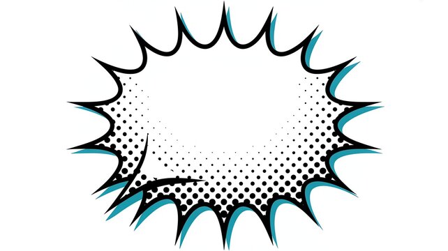 Vibrant comic book style explosion burst with dynamic blue accents