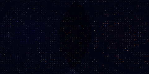 Abstract Technology Machine Code Background. Random Binary Hexadecimal Code. Matrix with Digits. Vector Illustration. Hacking, Cryptography, Malware, Reverse Engineering, Data Analysis Backdrop. © syarif