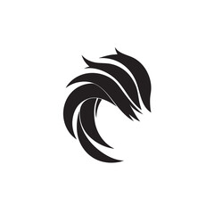 Fototapeta premium Stylized abstract graphic featuring curved black shapes forming a dynamic swirl