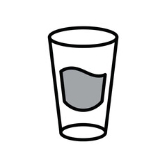 Illustration of a glass with liquid, simple and clean design.