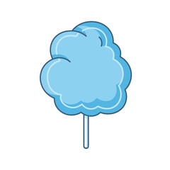 Illustration of a Light Blue Cotton Candy on a Stick.