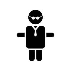 Iconic Representation of a Person Wearing Glasses and a Tie.