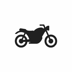 A black silhouette icon of a classic motorcycle on a white background, representing personal transport and freedom.