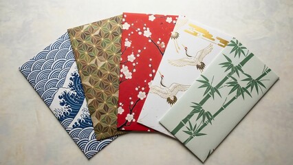 Collection of traditional japanese envelopes