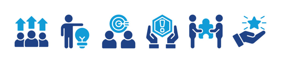 team building. Banner with keywords and icons
