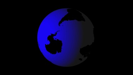 Blue Earth Globe Showing South America and Antarctica on Black Background planet world © AR Rahman