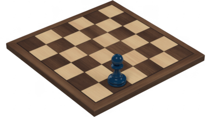 Dark blue chess pawn on board chessboard dark blue pawn isolated on a transparent background