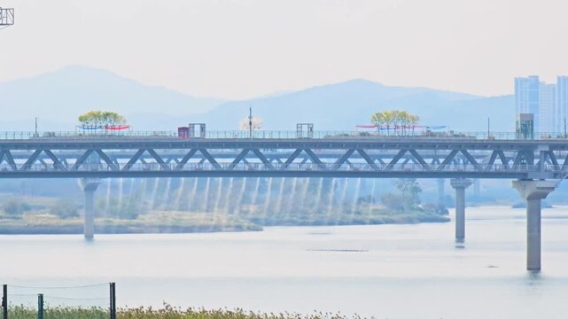 Sejong, South Korea - 1 Oct, 2024 : Sejong Ieung Bridge riverside daytime