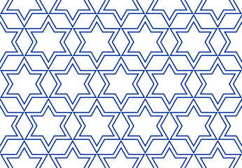 Seamless islamic pattern. Geometric outline texture on white background. Beautiful arabic element design.  