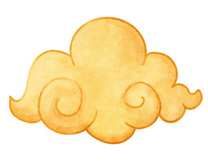Watercolor Chinese Auspicious Cloud Illustration