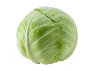 Fresh green cabbage vegetable healthy isolated on a transparent background