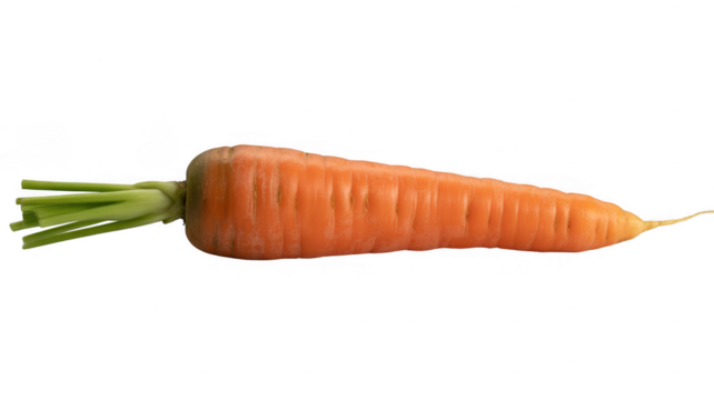 Fresh orange carrot with green leaves fresh carrot isolated on a transparent background - Powered by Adobe