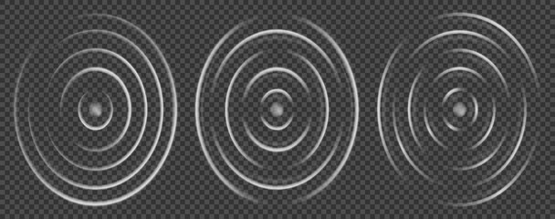 Wifi signal wave with sonar circle ripple and radar sound effect for tech. White neon radial concentric vibration pulse in motion for technology background. Soundwave expansion, shock alert overlay