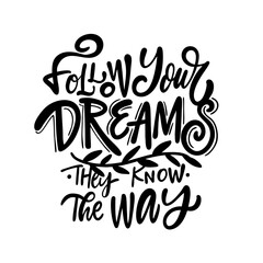 Motivational hand lettering quote with inspirational message