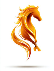 Spectacular Flaming Horse in Gallop Against Night Sky Featuring Red Flames and Majestic Appearance