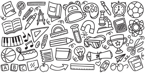 Hand drawn school and education doodle element vector illustration
