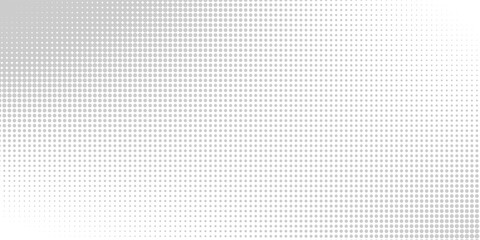 Halftone gradient. Dotted gradient, smooth dots spraying and halftones dot background seamless horizontal geometric pattern vector template set