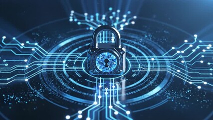 Cybersecurity Lock - Protecting Digital Information with Advanced Technology. - Powered by Adobe
