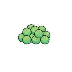 green sweet rice cake balls vector illustration
