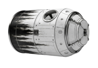 Advanced Cosmic Exploration Vehicle with Re-entry Markingsisolated on transparent cutout background, cut out, png