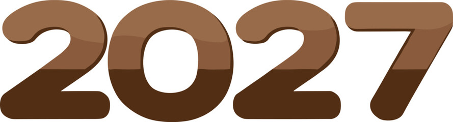 2027 modern gradient number typography illustration featuring bold brown style digits for calendar new year and design projects © EdGe Creative