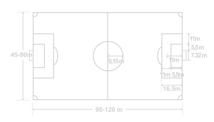 Soccer field dimensions. vector illustration © marijaobradovic