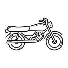 Classic Motorcycle Line Icon &ndash; Minimal Retro Motorbike Outline