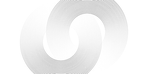 Abstract gold circle lines on dark background. Geometric stripe line art design. Modern luxury template.