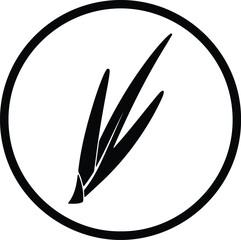 Silhouette of grass blades inside a circle Vector Illustration